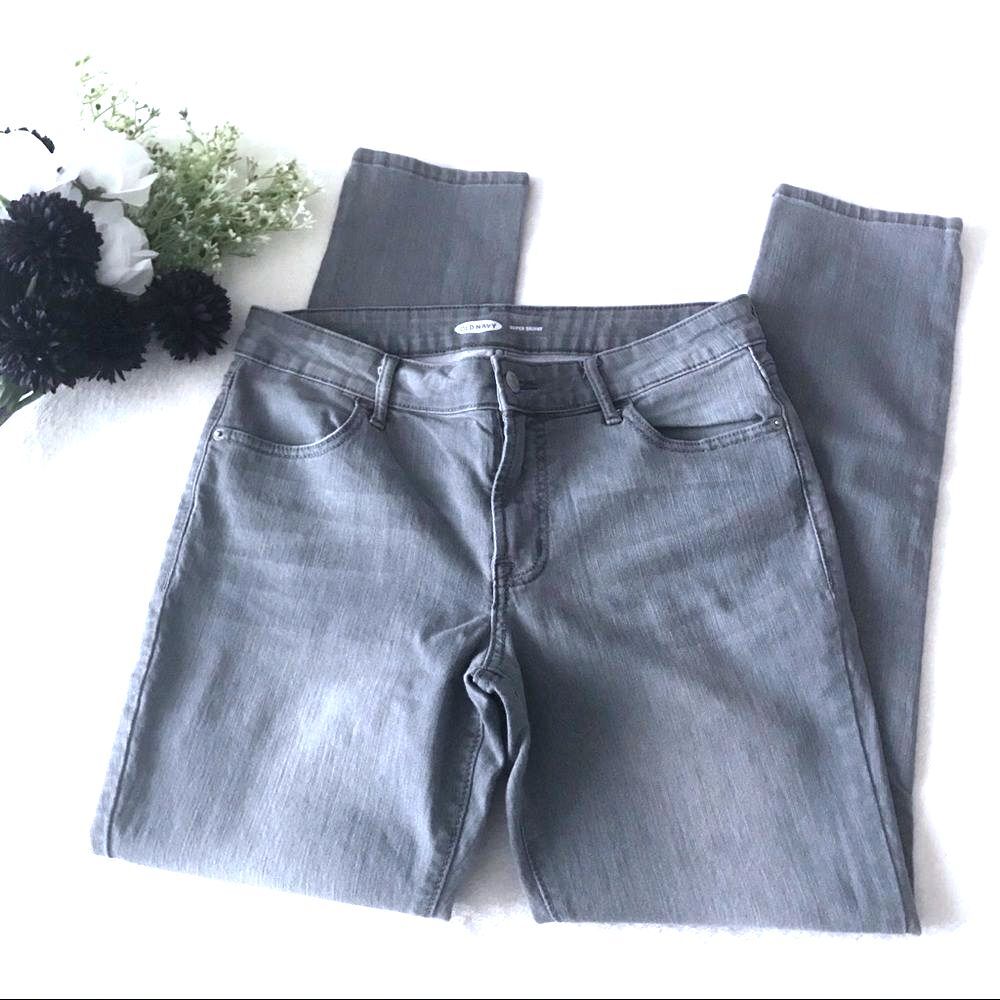 Old Navy Super Skinny Jeans Size 8 Gray